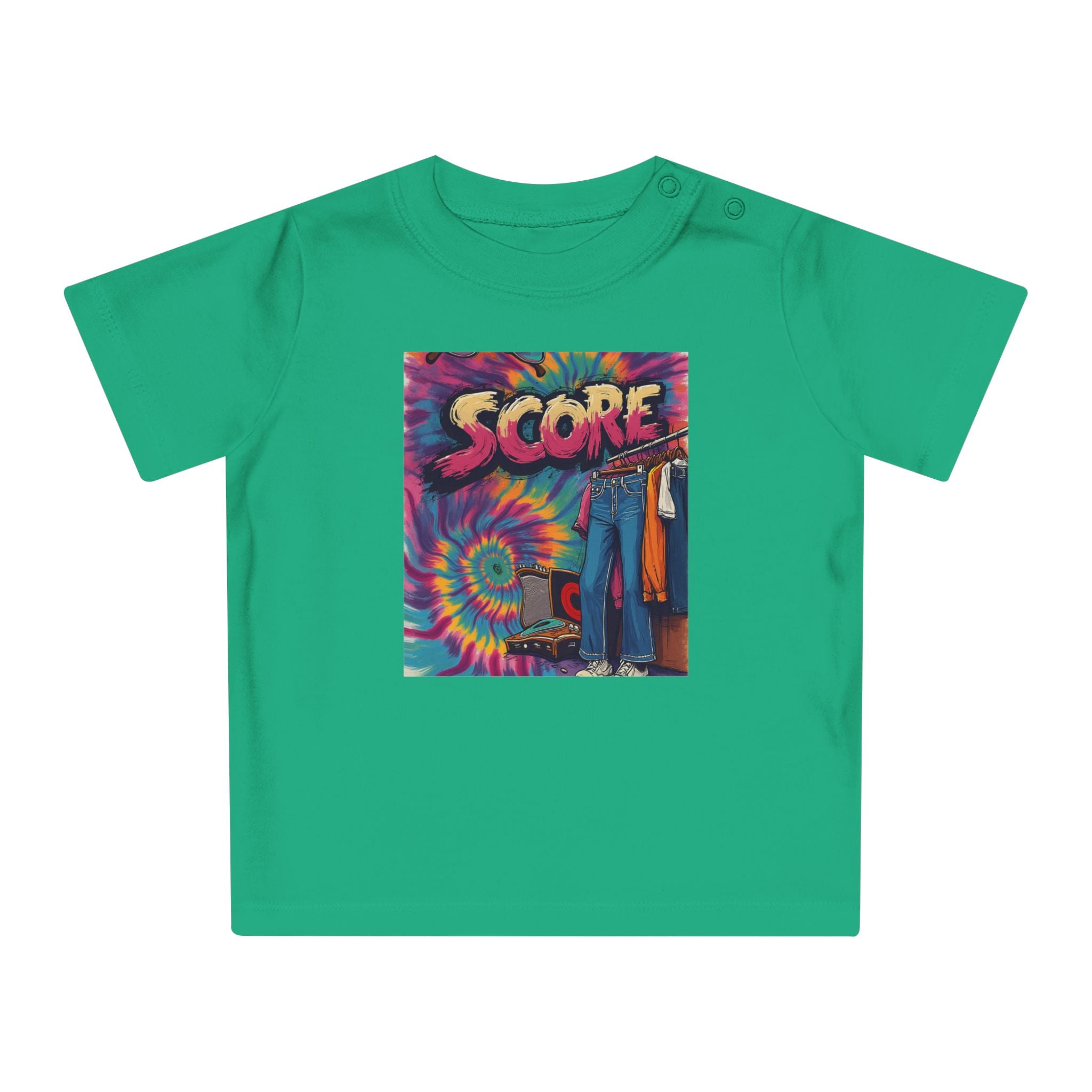 Score Tie-Dye Baby T-Shirt — Retro Arcade Vibe Infant Tee