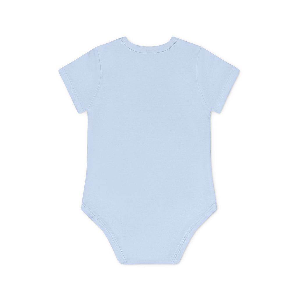 Hockey Baby Bodysuit — Cute Retro Goalie Graphic Organic Short Sleeve