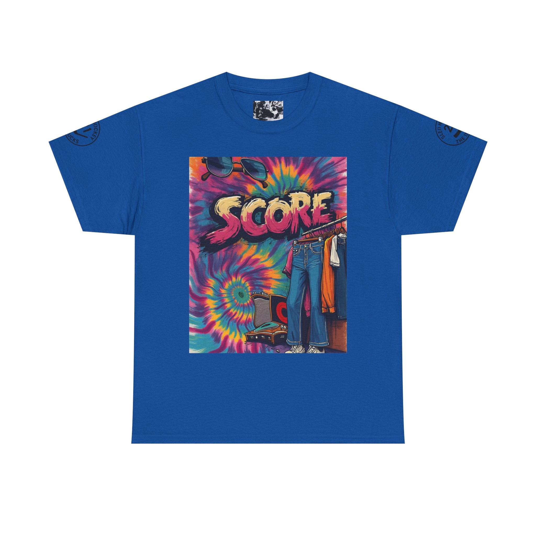 Score Tie-Dye Graphic Tee — Retro Skateboard Streetwear