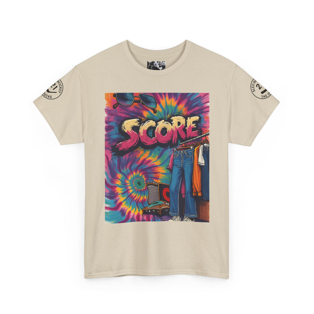 Score Tie-Dye Graphic Tee — Retro Skateboard Streetwear