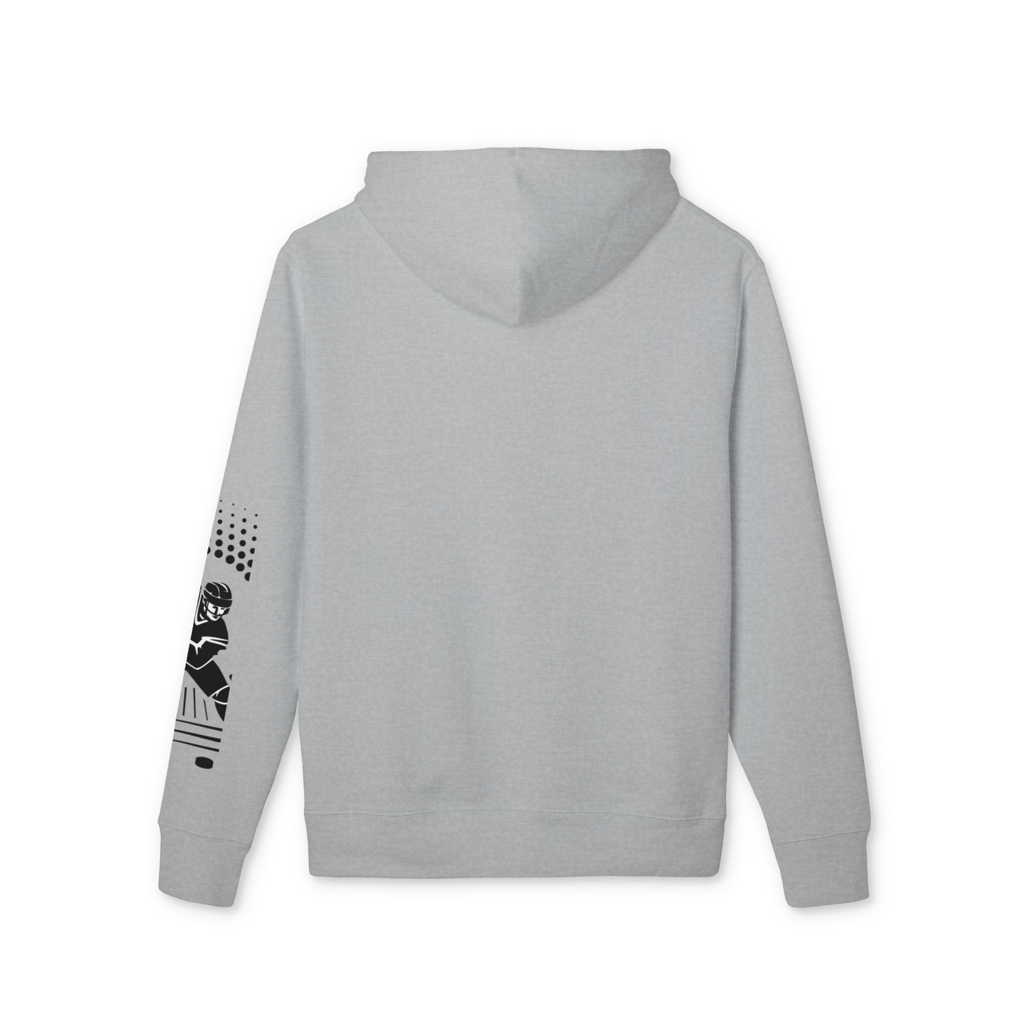 Hockey Player Graphic Hoodie — Retro Sunset Skate Design