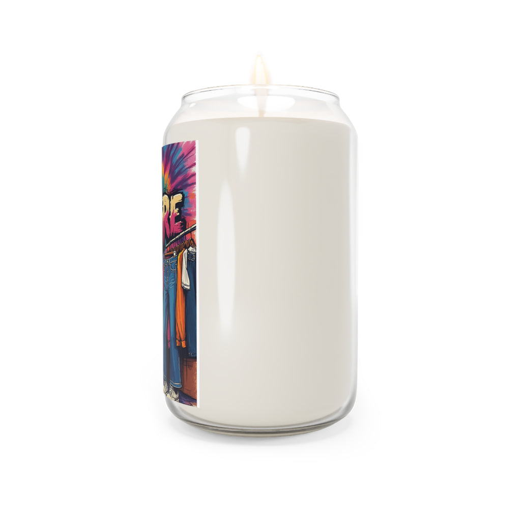 Score Tie-Dye Soy Candle — 13.75 oz Scented Jar (Retro Record & Closet Vibe)