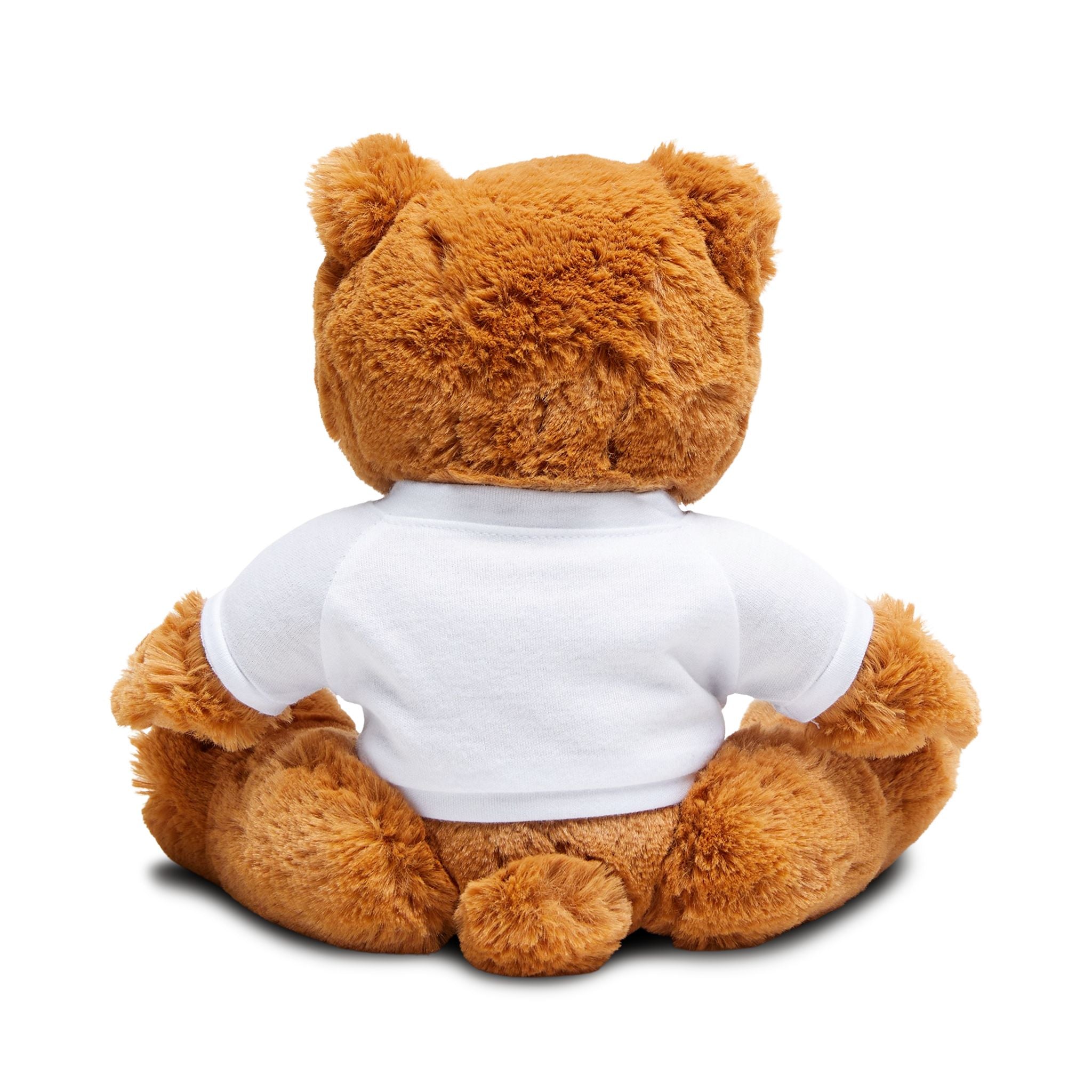 Plush Teddy Bear with Custom Graphic T‑Shirt – Cute Gift for Kids & Hockey Fans