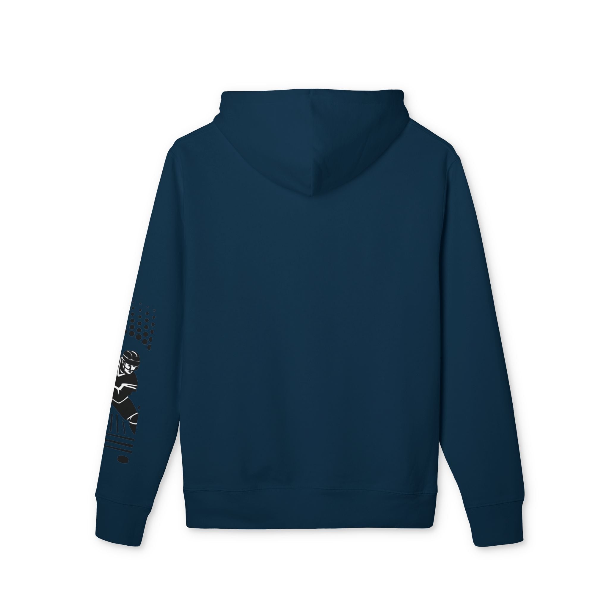 Hockey Player Graphic Hoodie — Retro Sunset Skate Design