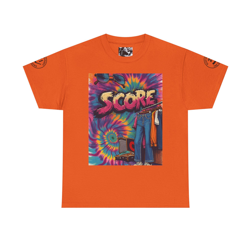 Score Tie-Dye Graphic Tee — Retro Skateboard Streetwear