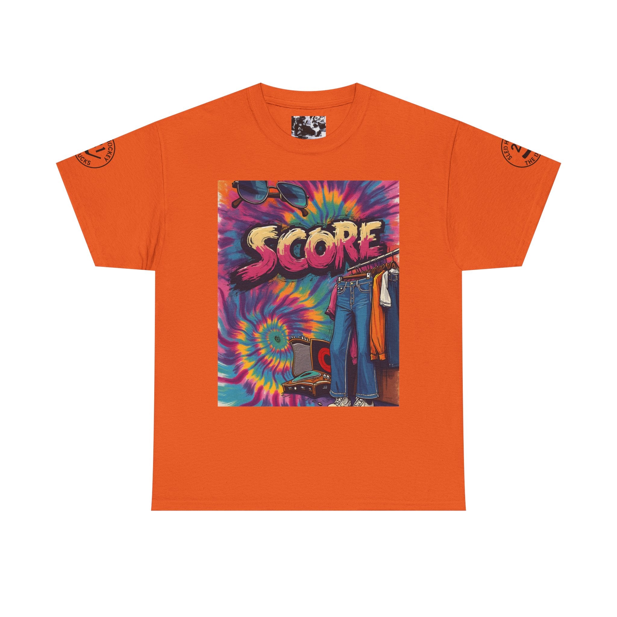 Score Tie-Dye Graphic Tee — Retro Skateboard Streetwear