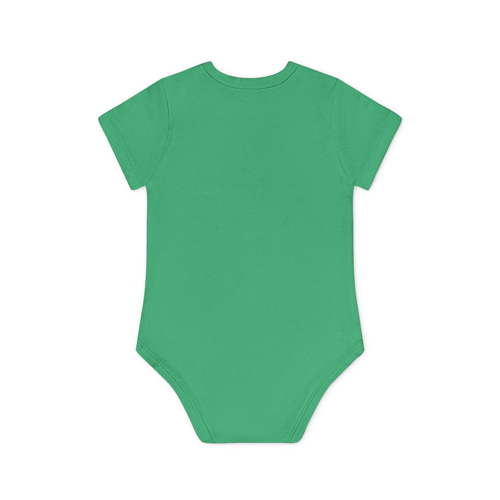 Hockey Baby Bodysuit — Cute Retro Goalie Graphic Organic Short Sleeve