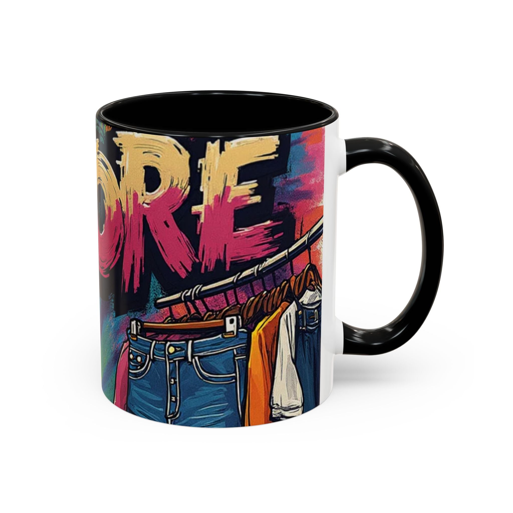 Coffee Mug — 'More' Retro Graffiti Closet Design Accent Mug (11/15oz)