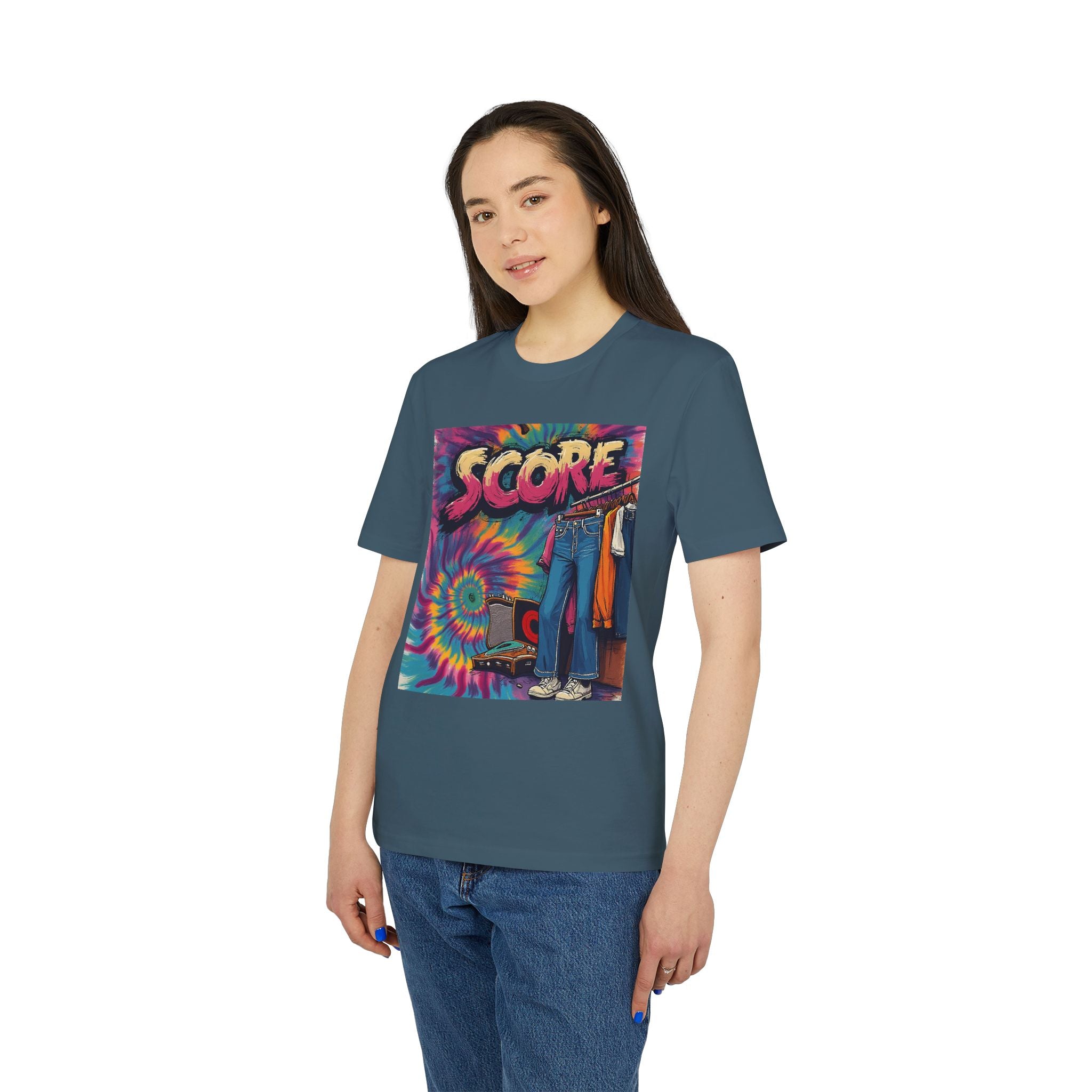 Score Tie-Dye Graphic T-Shirt — Retro 70s Skate Vibe