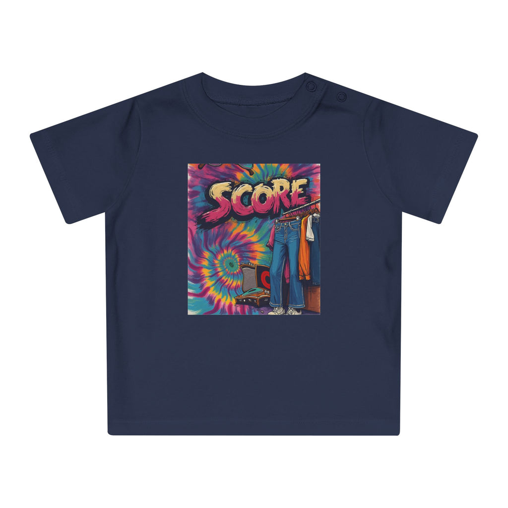 Score Tie-Dye Baby T-Shirt — Retro Arcade Vibe Infant Tee