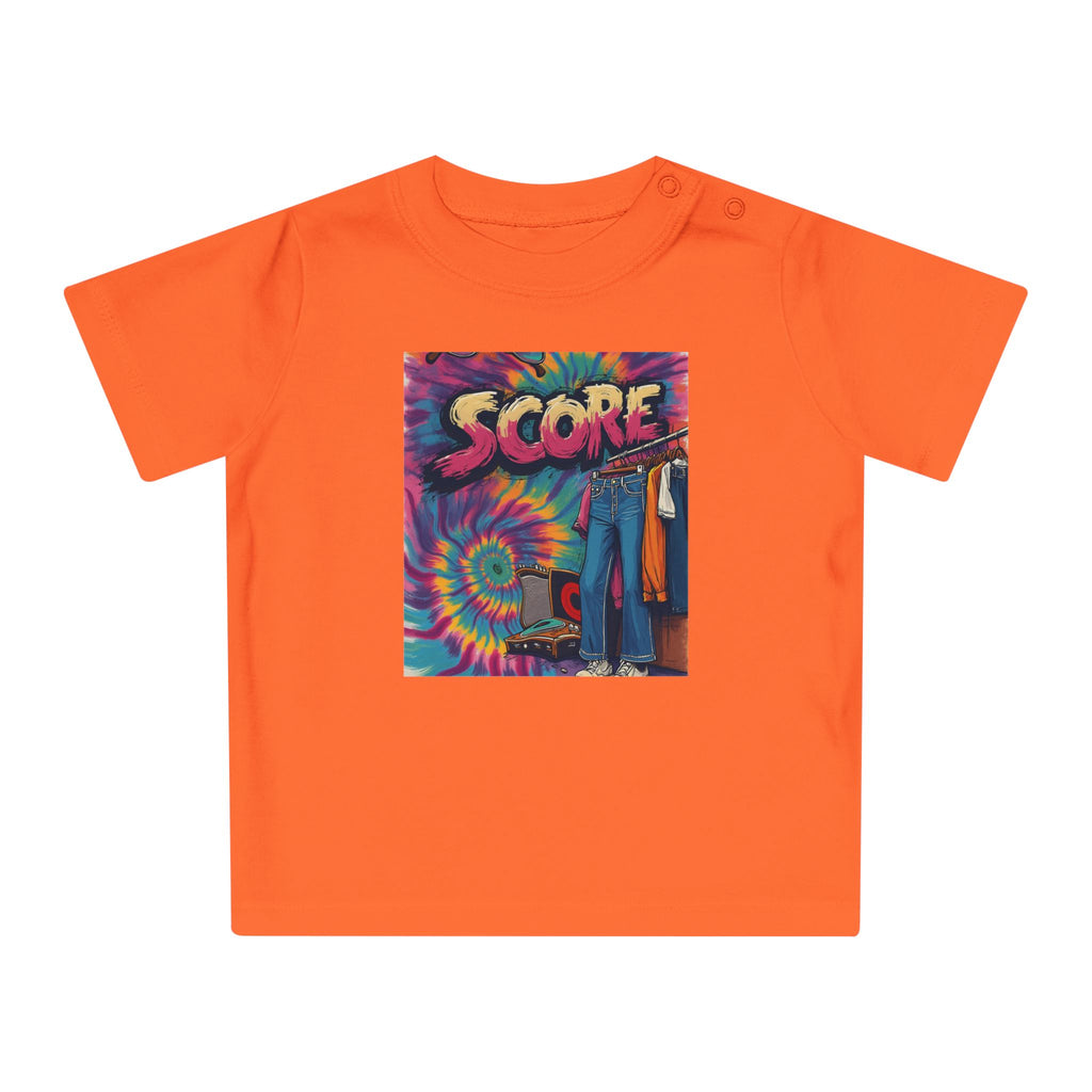 Score Tie-Dye Baby T-Shirt — Retro Arcade Vibe Infant Tee