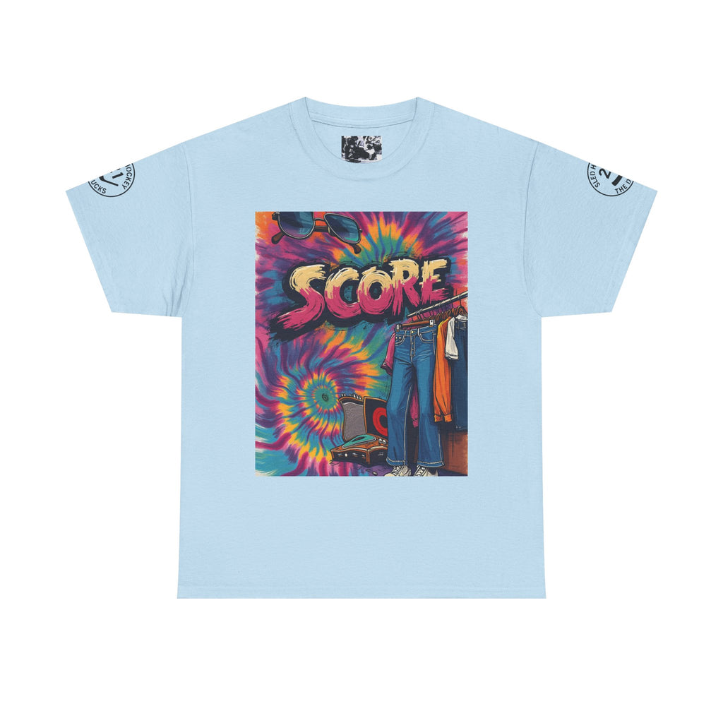 Score Tie-Dye Graphic Tee — Retro Skateboard Streetwear