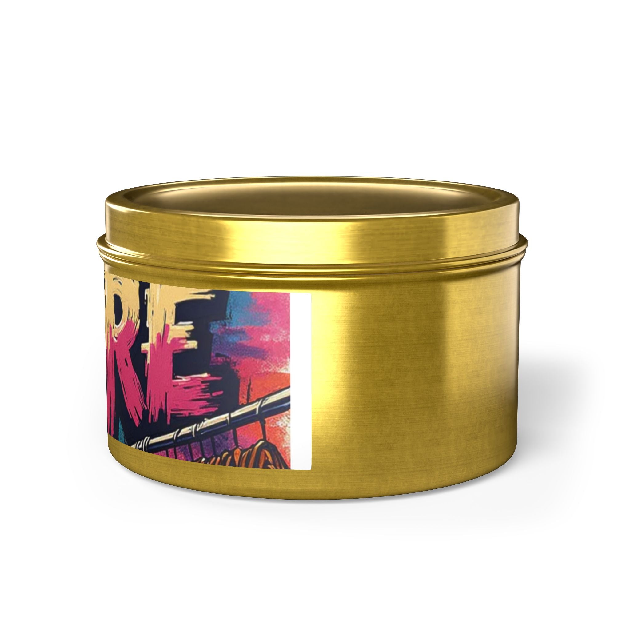 S C O R E Neon Brushstroke Tin Candle — Bold Gamer & Retro Arcade Scented Candle