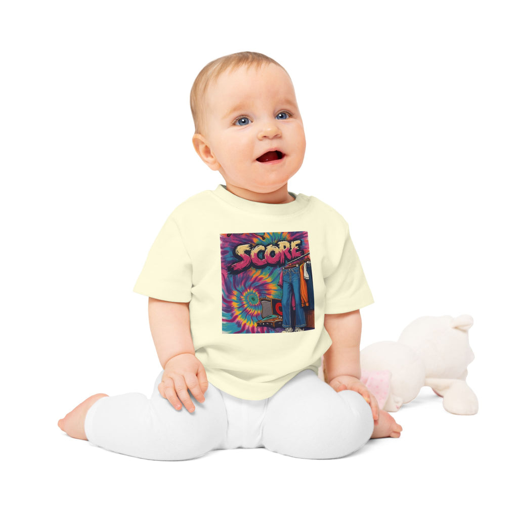 Score Tie-Dye Baby T-Shirt — Retro Arcade Vibe Infant Tee