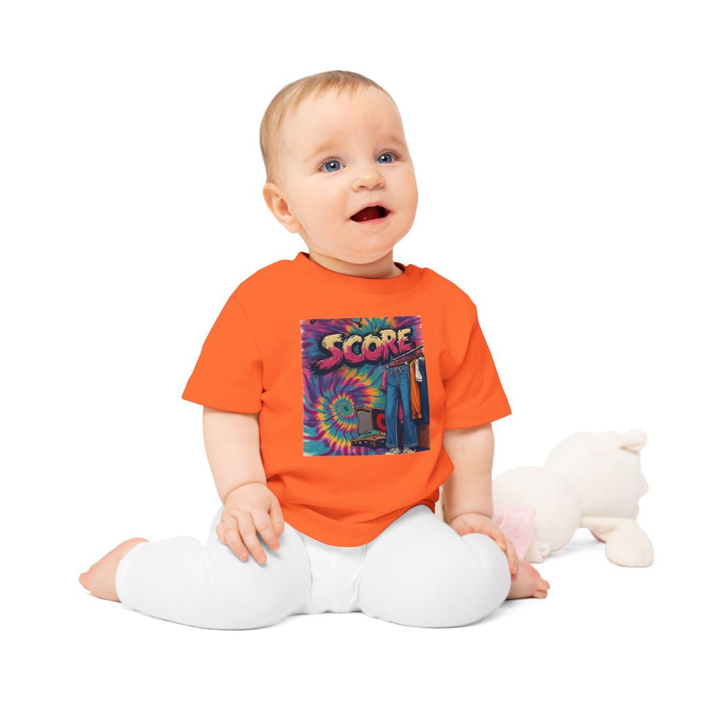 Score Tie-Dye Baby T-Shirt — Retro Arcade Vibe Infant Tee