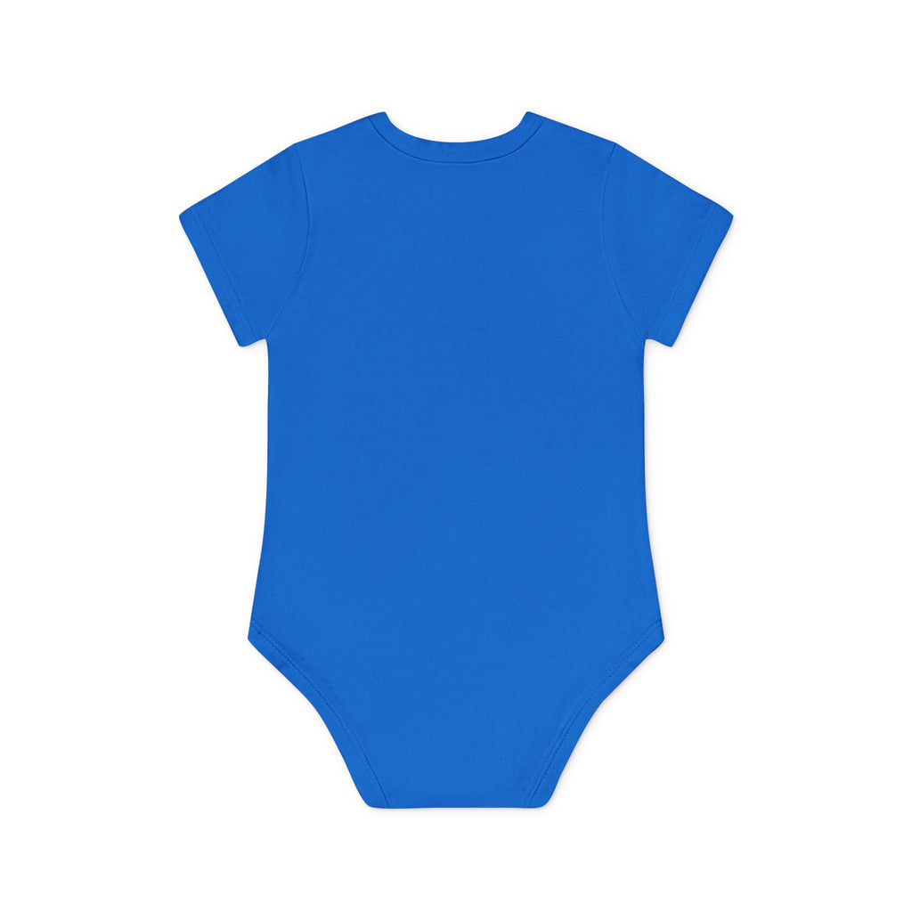 Hockey Baby Bodysuit — Cute Retro Goalie Graphic Organic Short Sleeve