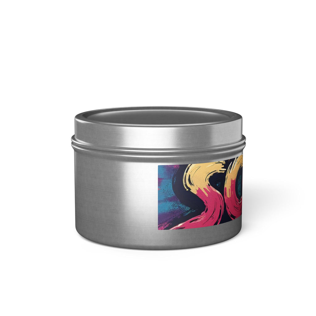 S C O R E Neon Brushstroke Tin Candle — Bold Gamer & Retro Arcade Scented Candle