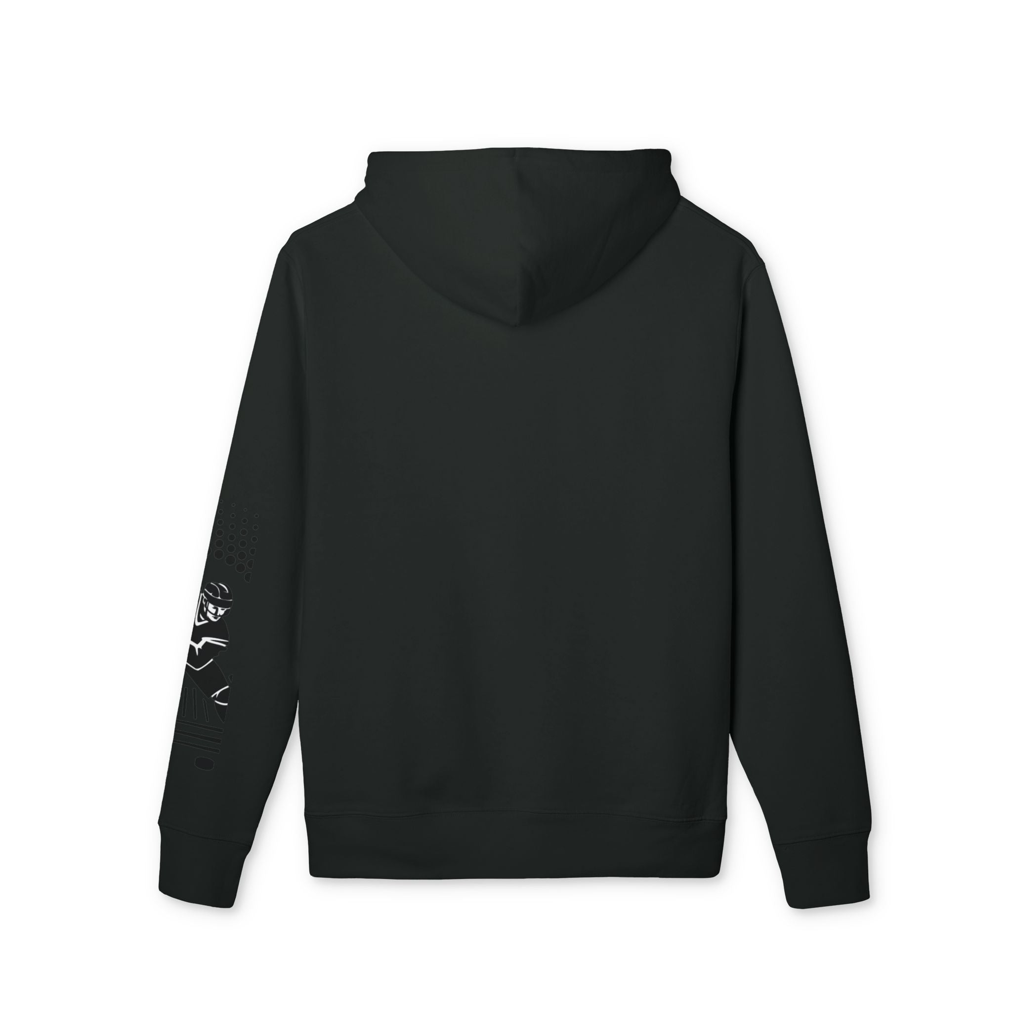 Hockey Player Graphic Hoodie — Retro Sunset Skate Design