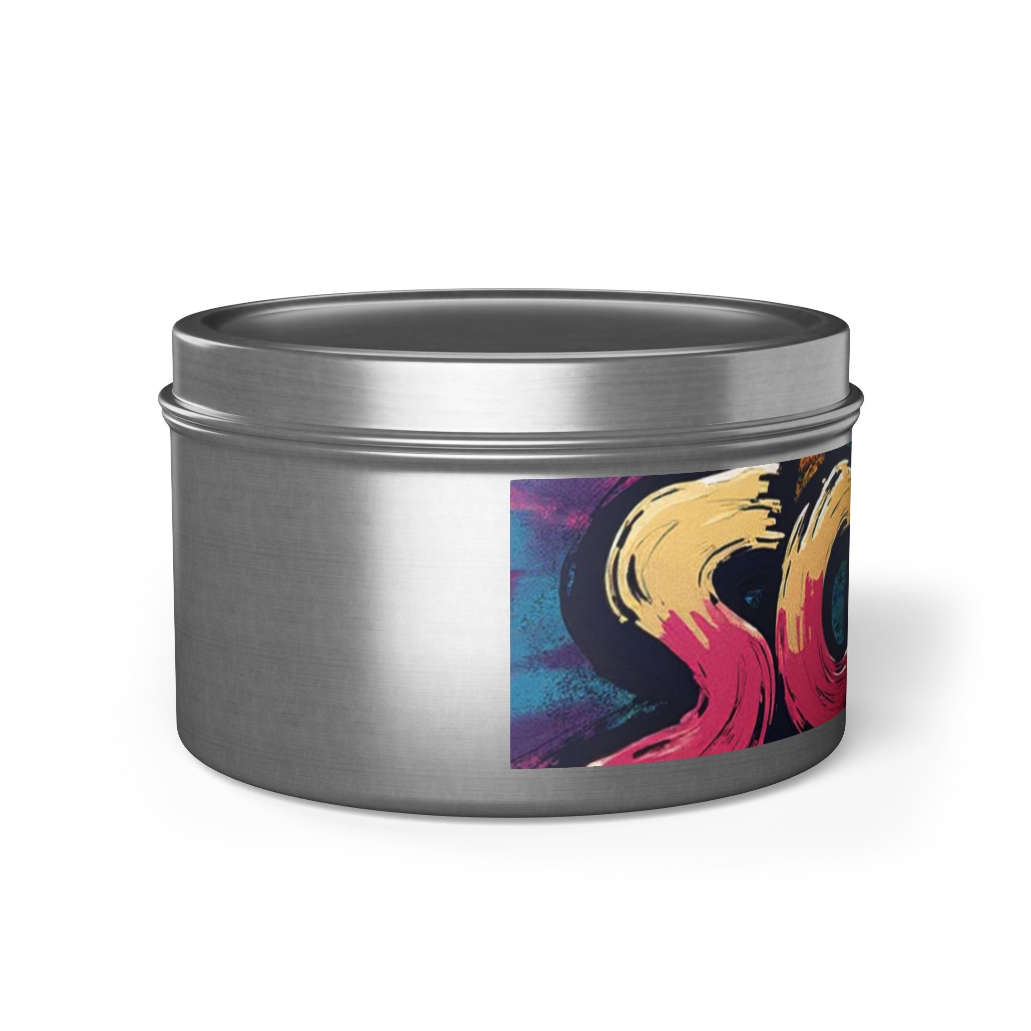 S C O R E Neon Brushstroke Tin Candle — Bold Gamer & Retro Arcade Scented Candle