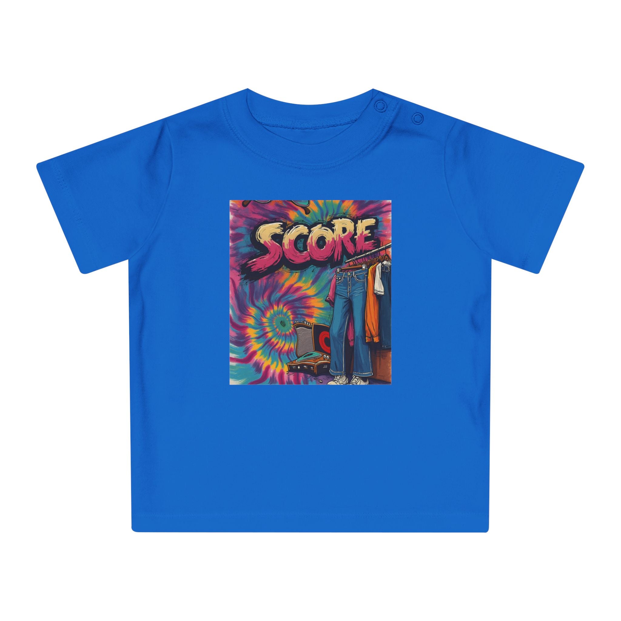Score Tie-Dye Baby T-Shirt — Retro Arcade Vibe Infant Tee