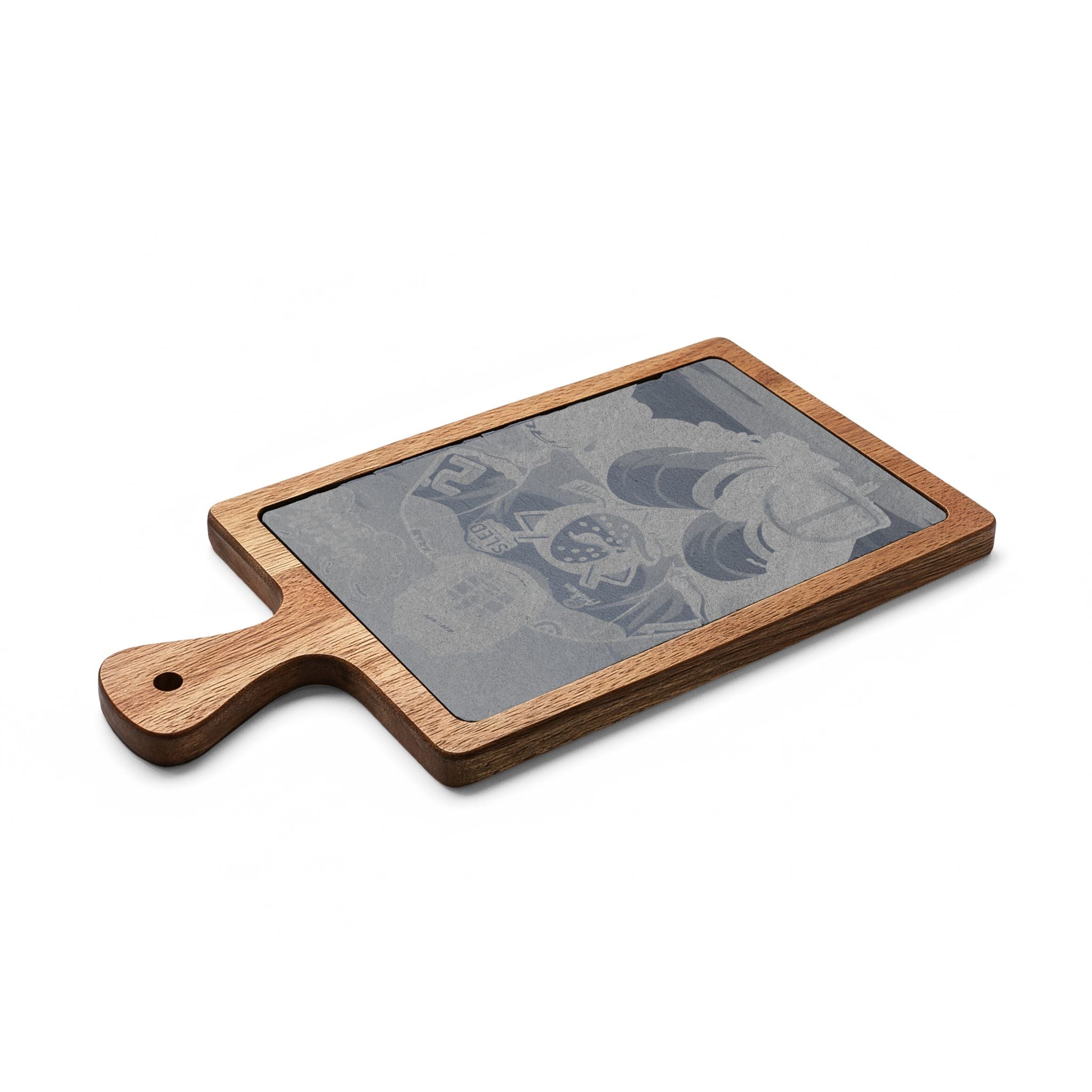 Engraved Oak Charcuterie Board with Marble Inlay & Cheese Knives