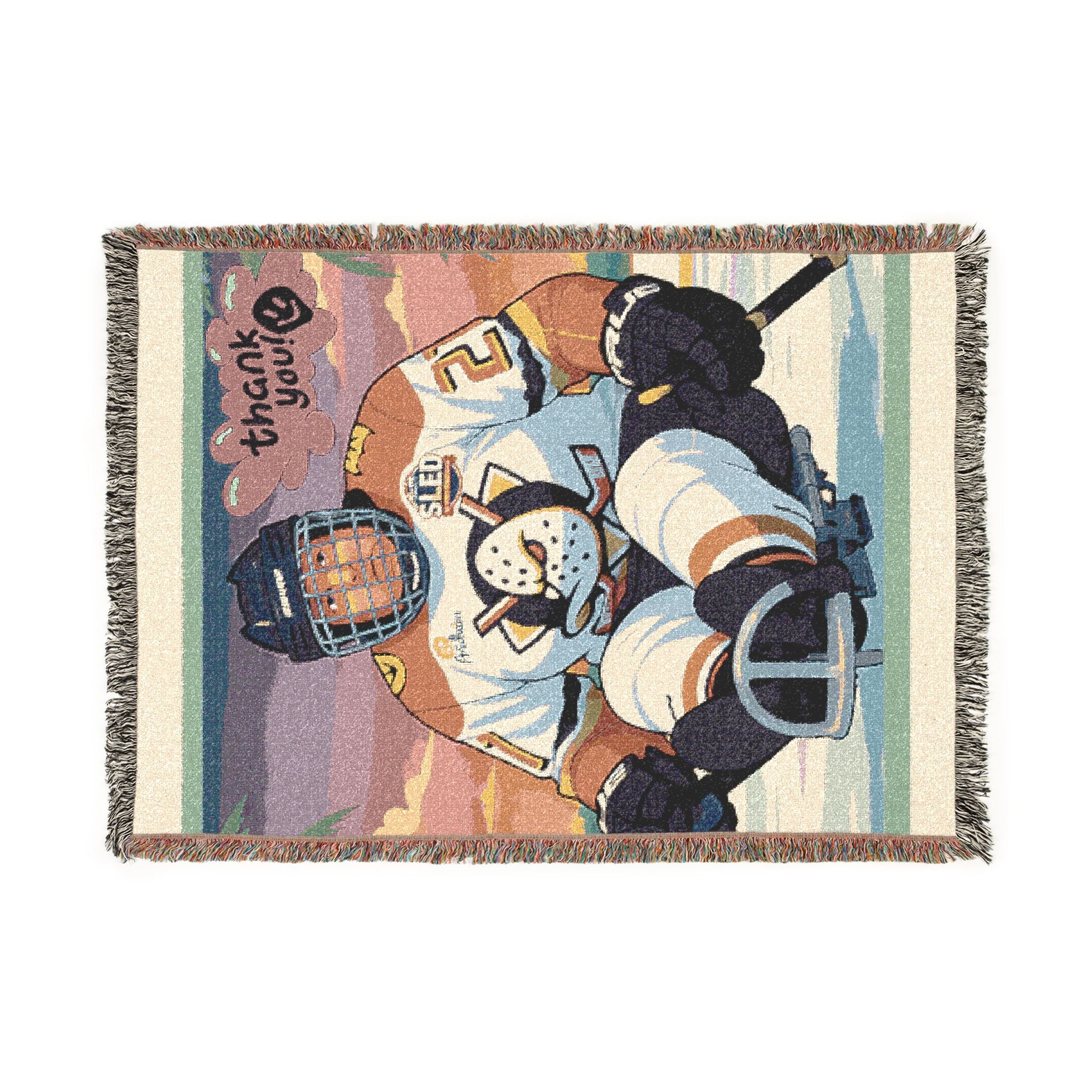 NHL Vintage Goalie Woven Throw Blanket – Retro Hockey Goalie Design
