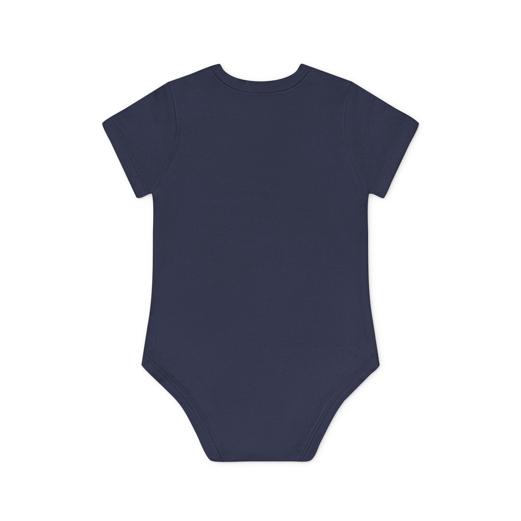 Hockey Baby Bodysuit — Cute Retro Goalie Graphic Organic Short Sleeve