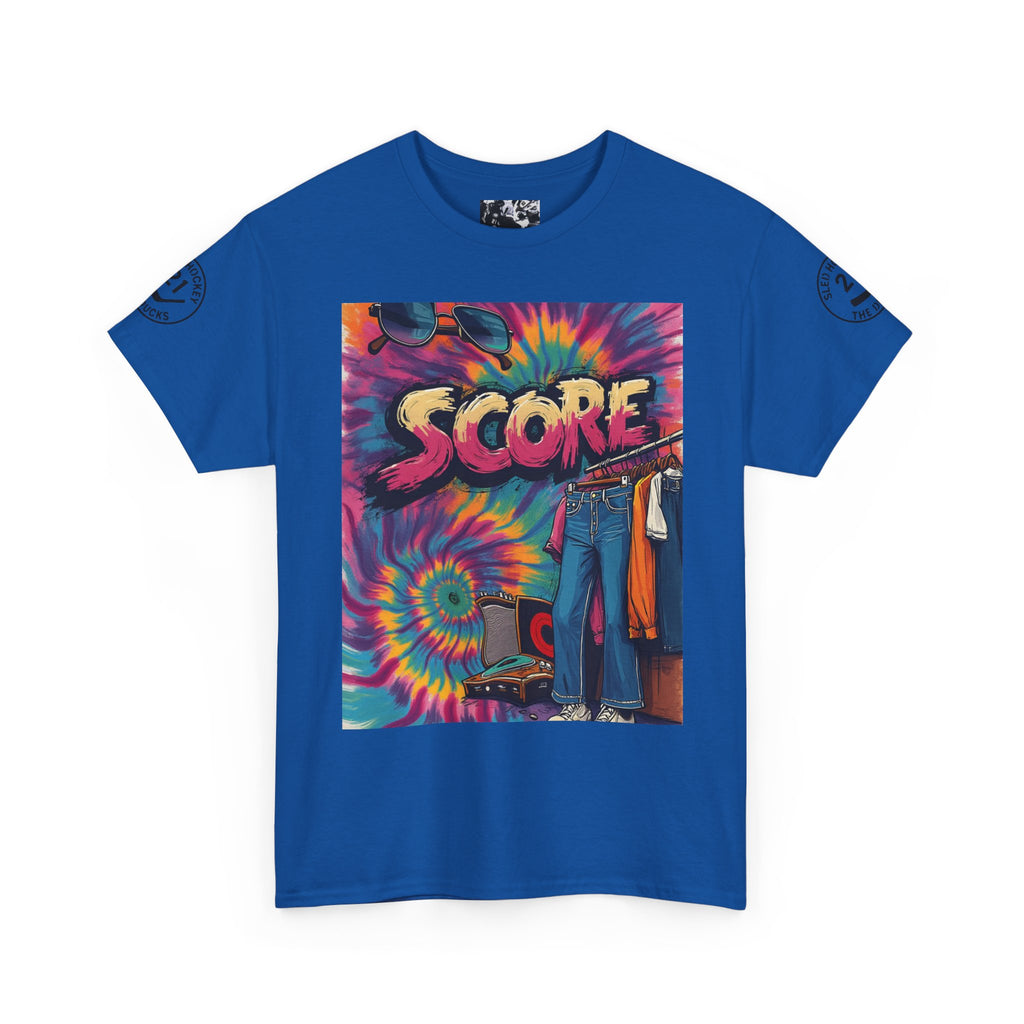 Score Tie-Dye Graphic Tee — Retro Skateboard Streetwear