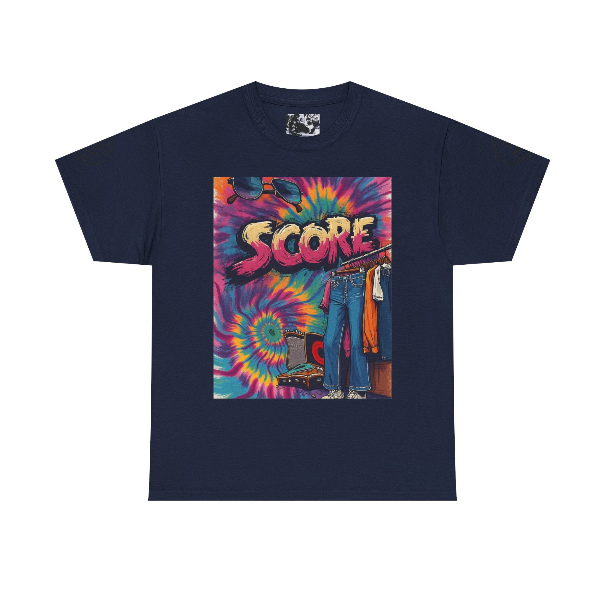 Score Tie-Dye Graphic Tee — Retro Skateboard Streetwear