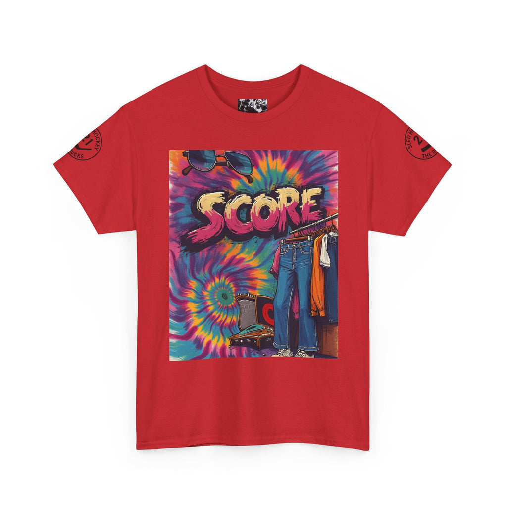 Score Tie-Dye Graphic Tee — Retro Skateboard Streetwear