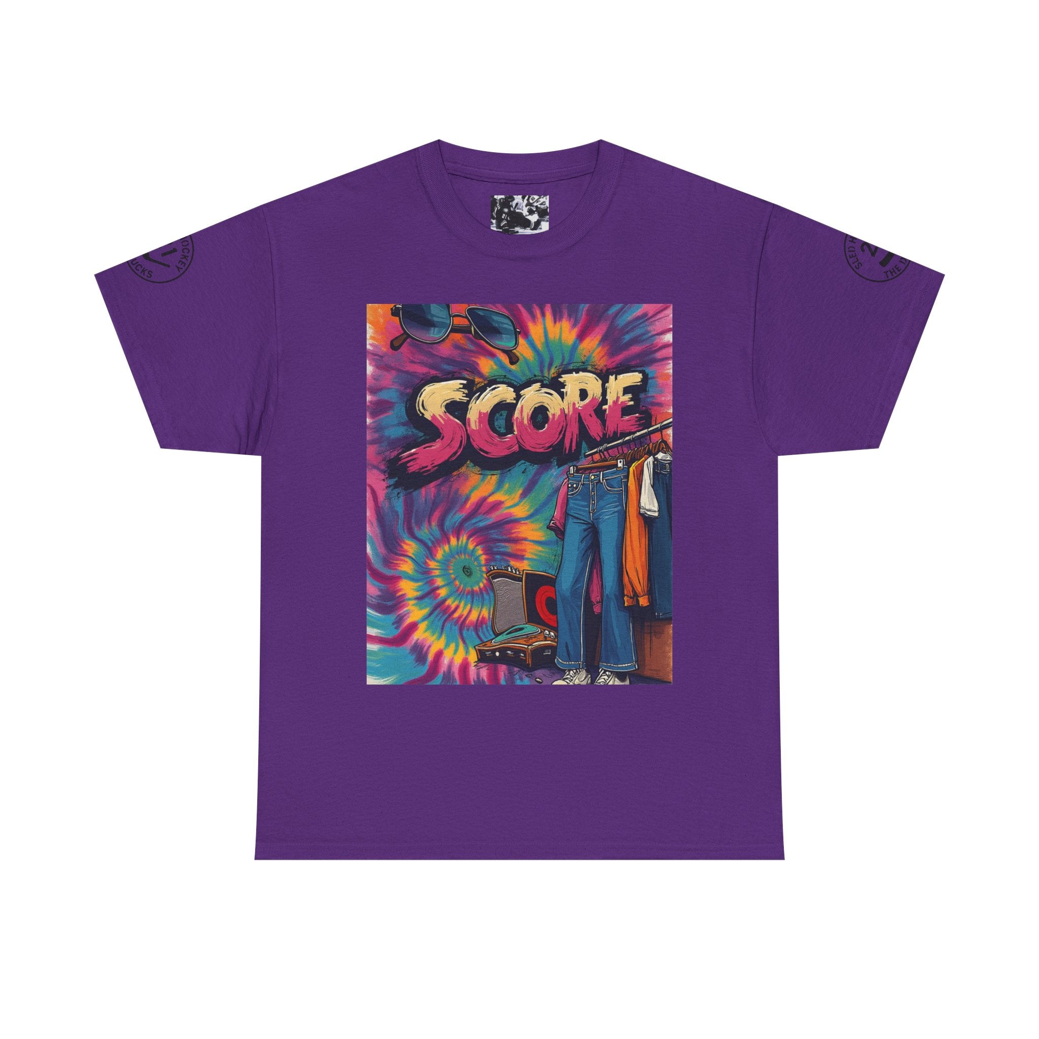 Score Tie-Dye Graphic Tee — Retro Skateboard Streetwear