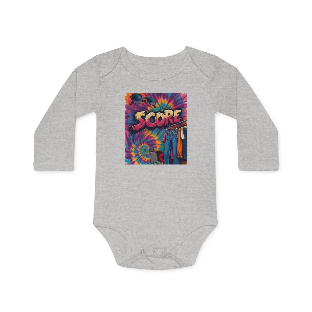 Baby Bodysuit - Retro Tie-Dye 'Score' Graphic