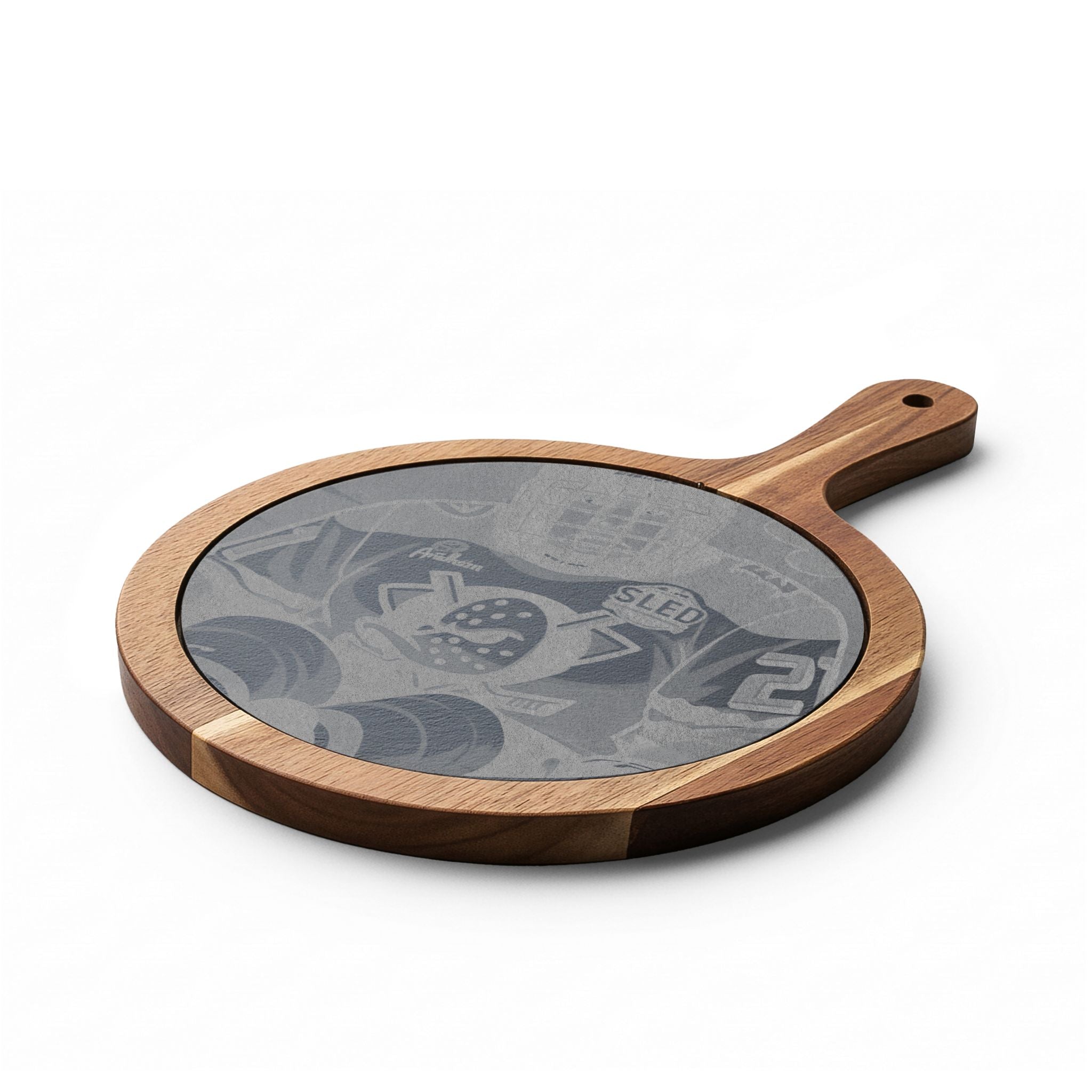 Engraved Oak Charcuterie Board with Marble Inlay & Cheese Knives