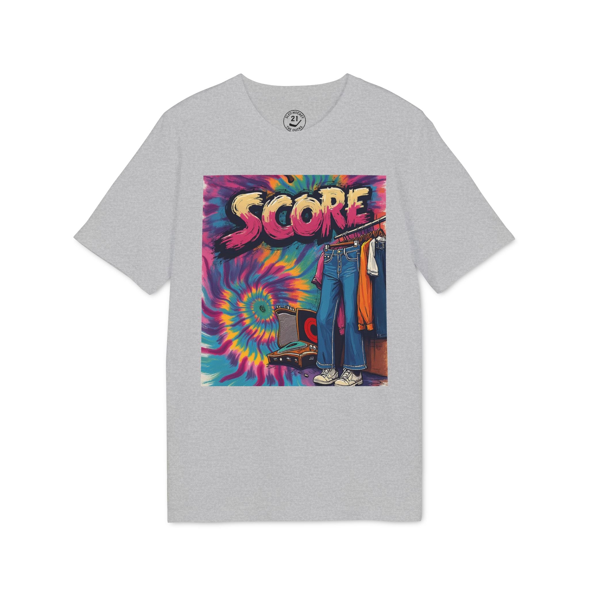Score Tie-Dye Graphic T-Shirt — Retro 70s Skate Vibe