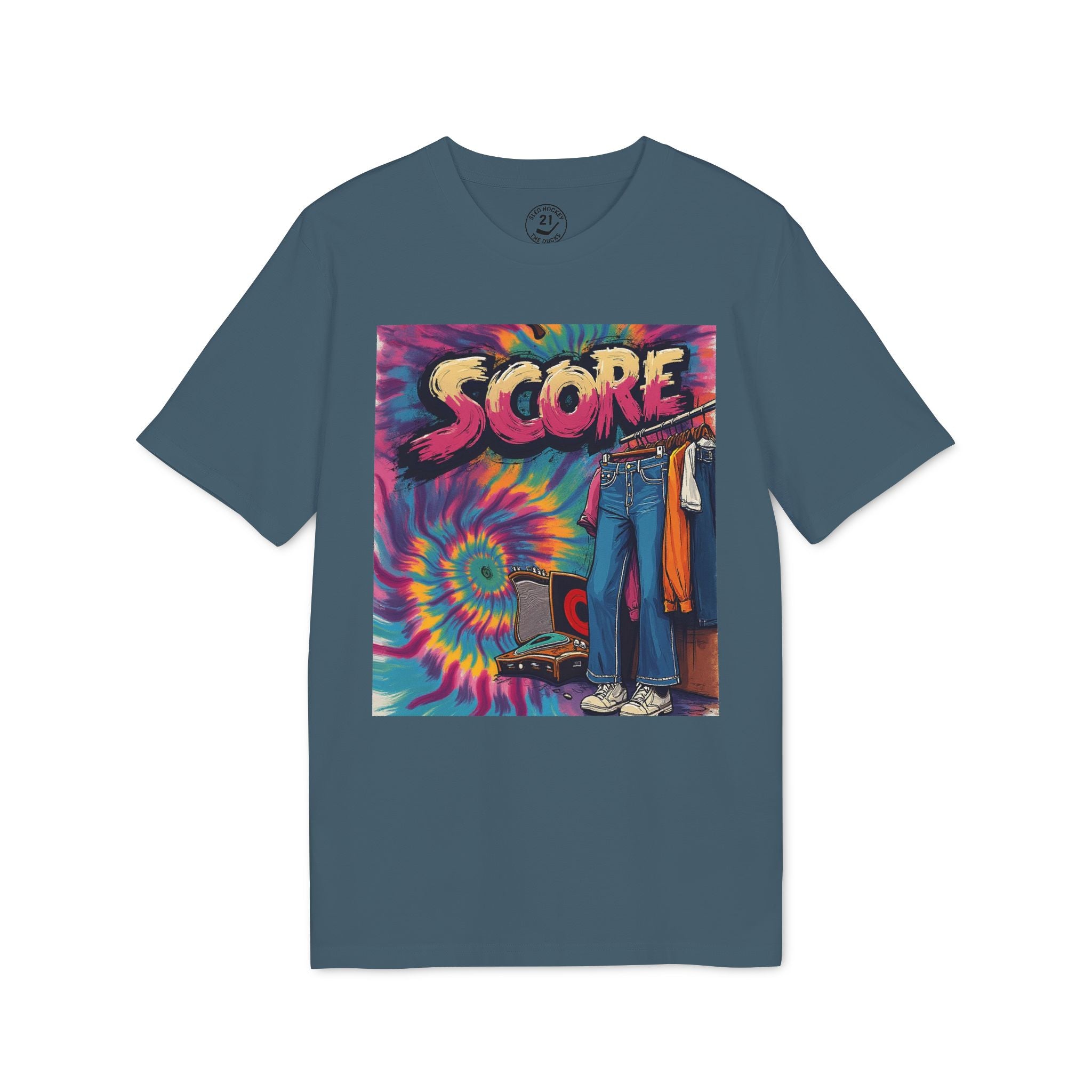 Score Tie-Dye Graphic T-Shirt — Retro 70s Skate Vibe