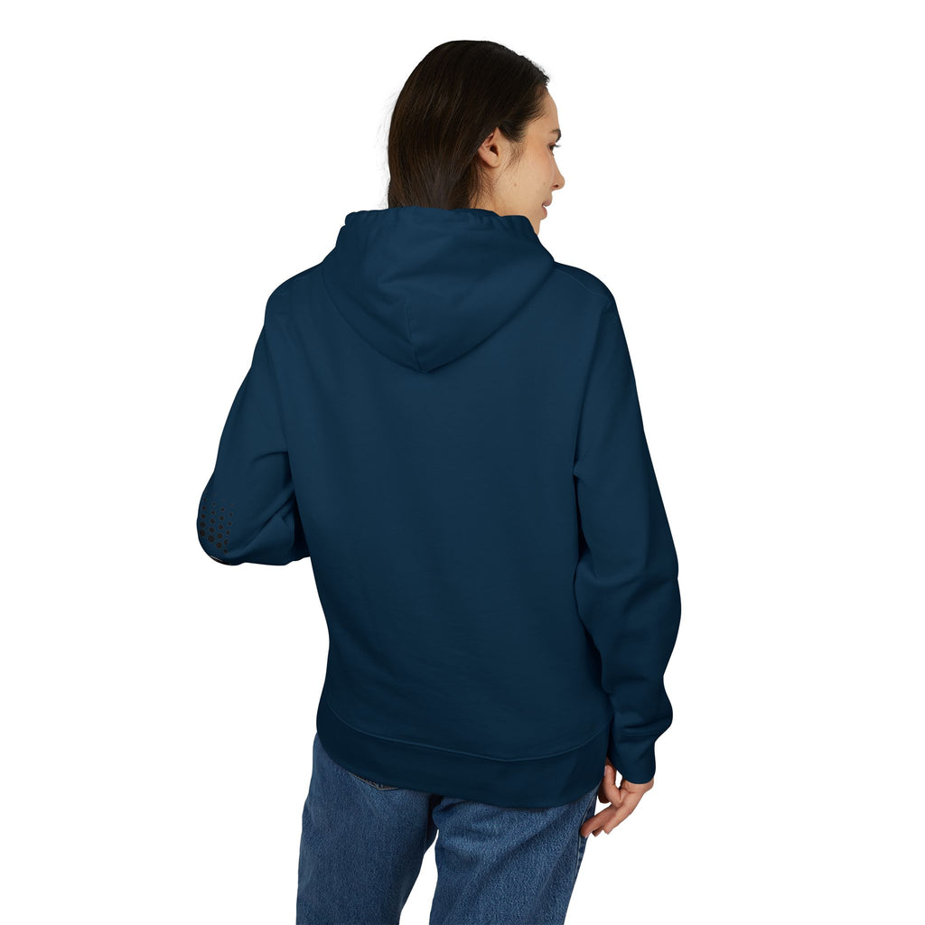 Hockey Player Graphic Hoodie — Retro Sunset Skate Design