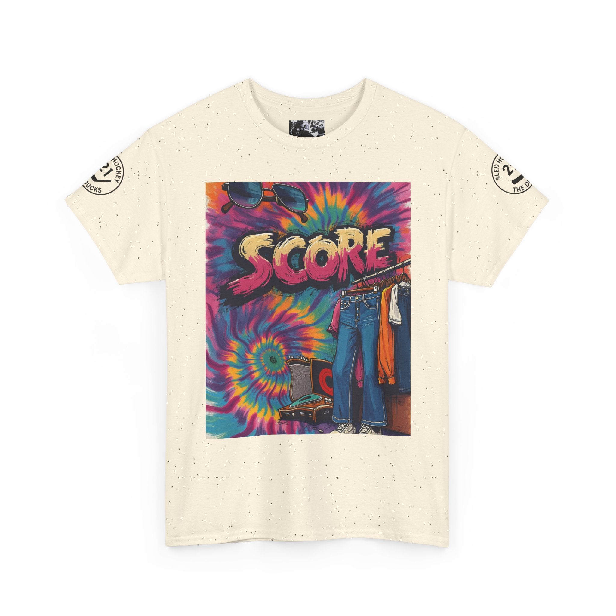 Score Tie-Dye Graphic Tee — Retro Skateboard Streetwear