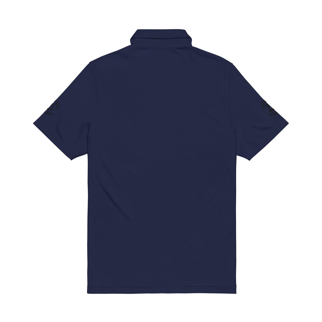 Embroidered Floral Skull Polo Shirt — White Men's Golf/Performance Polo