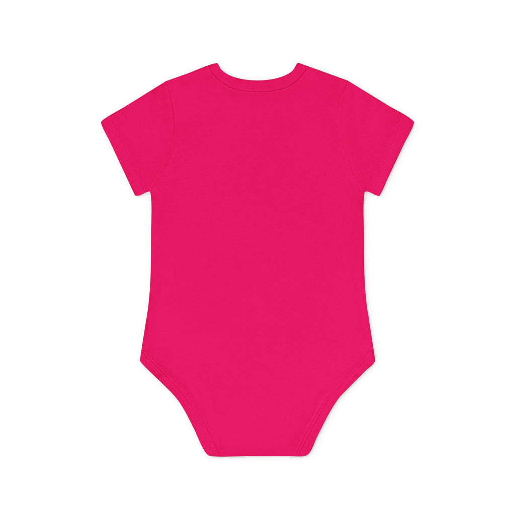 Hockey Baby Bodysuit — Cute Retro Goalie Graphic Organic Short Sleeve