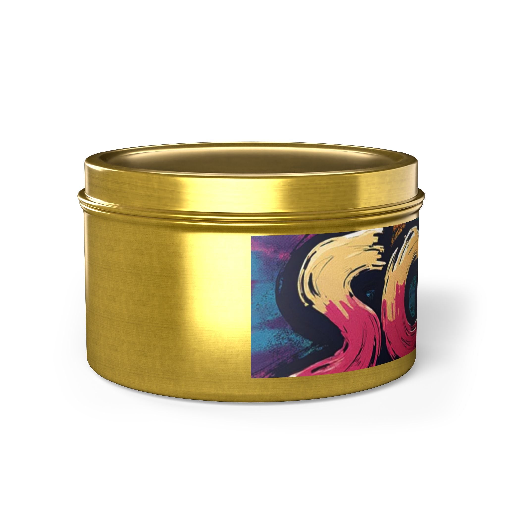 S C O R E Neon Brushstroke Tin Candle — Bold Gamer & Retro Arcade Scented Candle