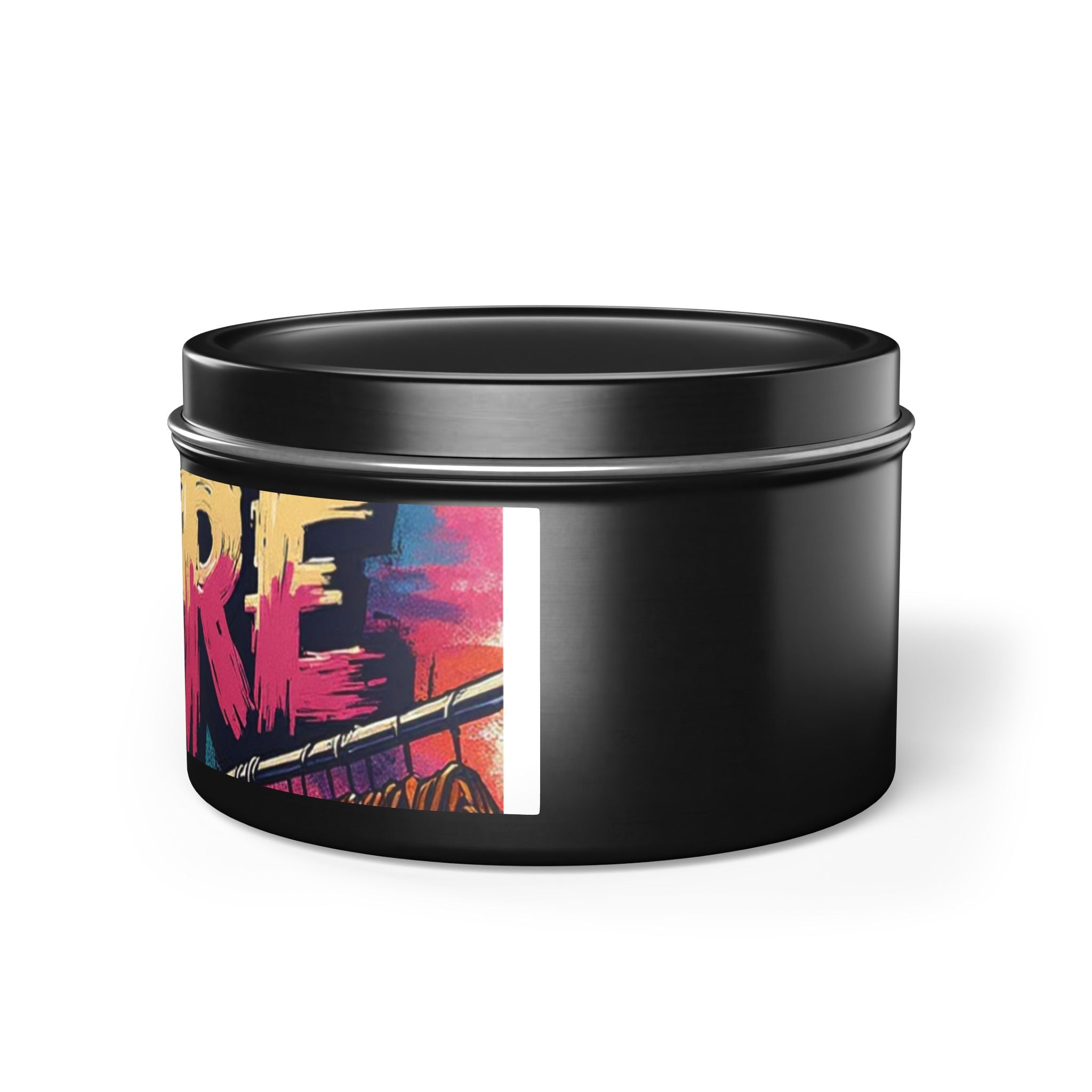 S C O R E Neon Brushstroke Tin Candle — Bold Gamer & Retro Arcade Scented Candle