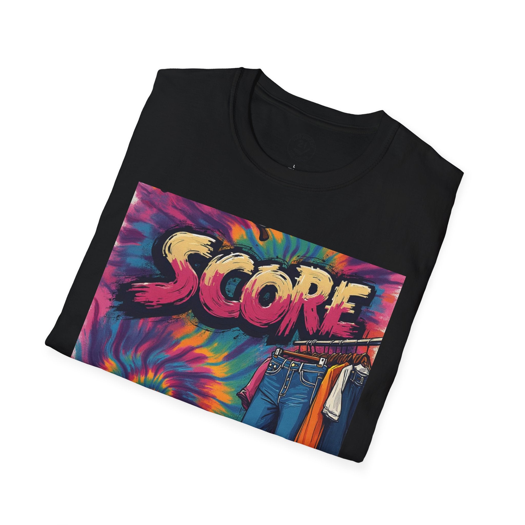 Retro Tie-Dye "Score" Graphic T-Shirt