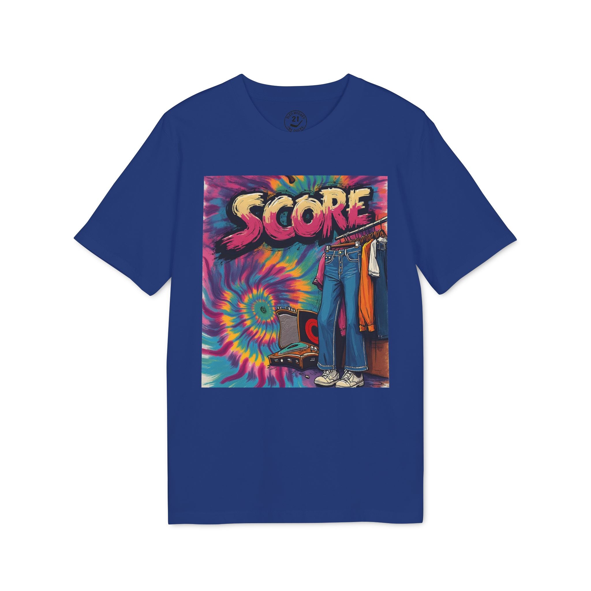 Score Tie-Dye Graphic T-Shirt — Retro 70s Skate Vibe
