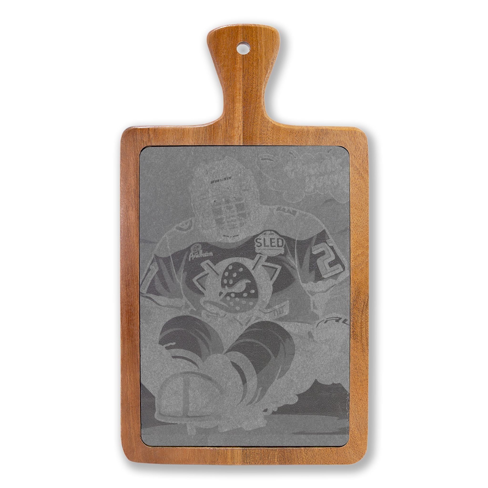 Engraved Oak Charcuterie Board with Marble Inlay & Cheese Knives