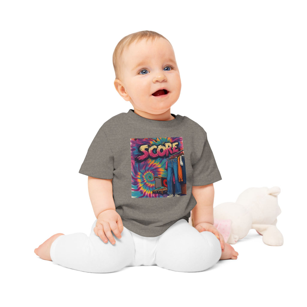 Score Tie-Dye Baby T-Shirt — Retro Arcade Vibe Infant Tee