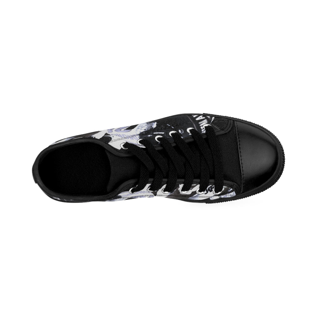 Women's Graphic Sneakers — Black Street Art Low-Top Shoes