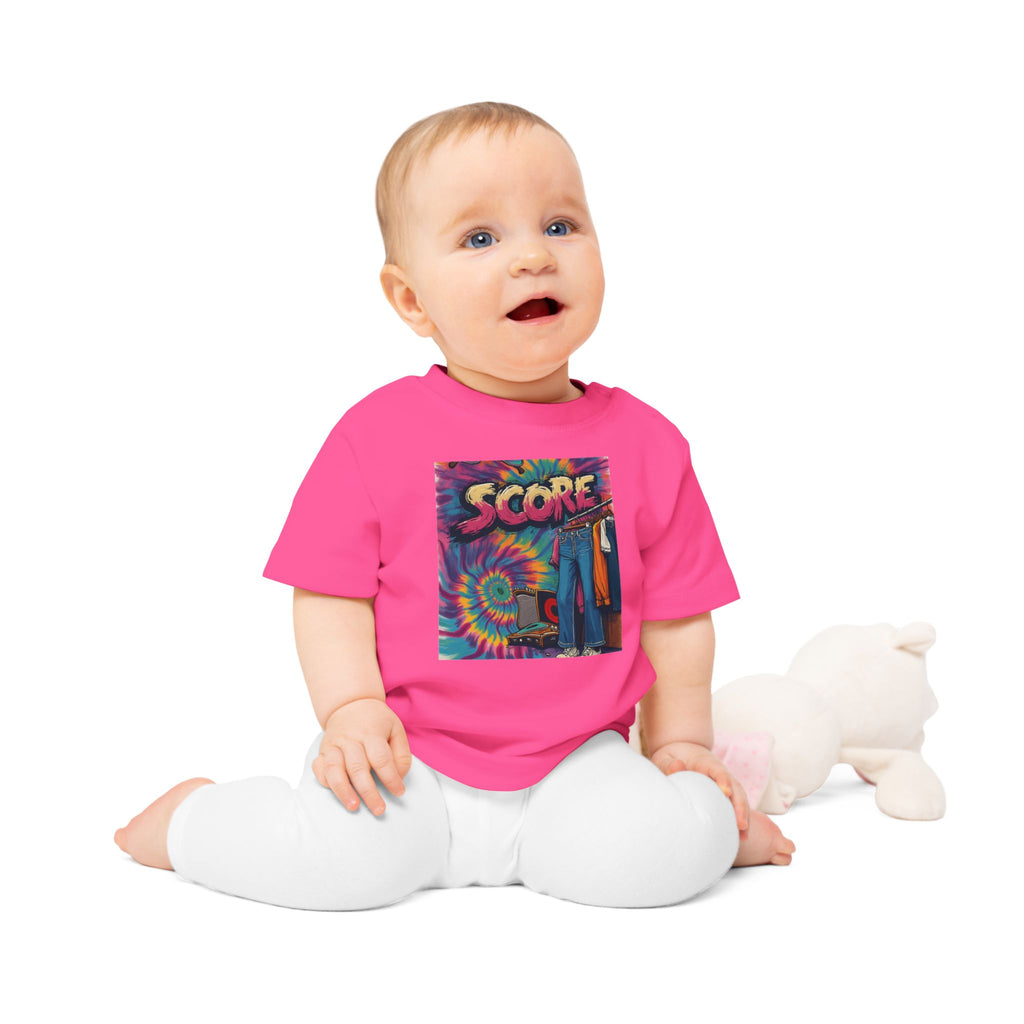 Score Tie-Dye Baby T-Shirt — Retro Arcade Vibe Infant Tee