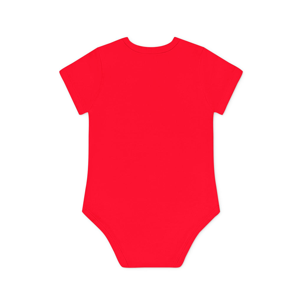 Hockey Baby Bodysuit — Cute Retro Goalie Graphic Organic Short Sleeve