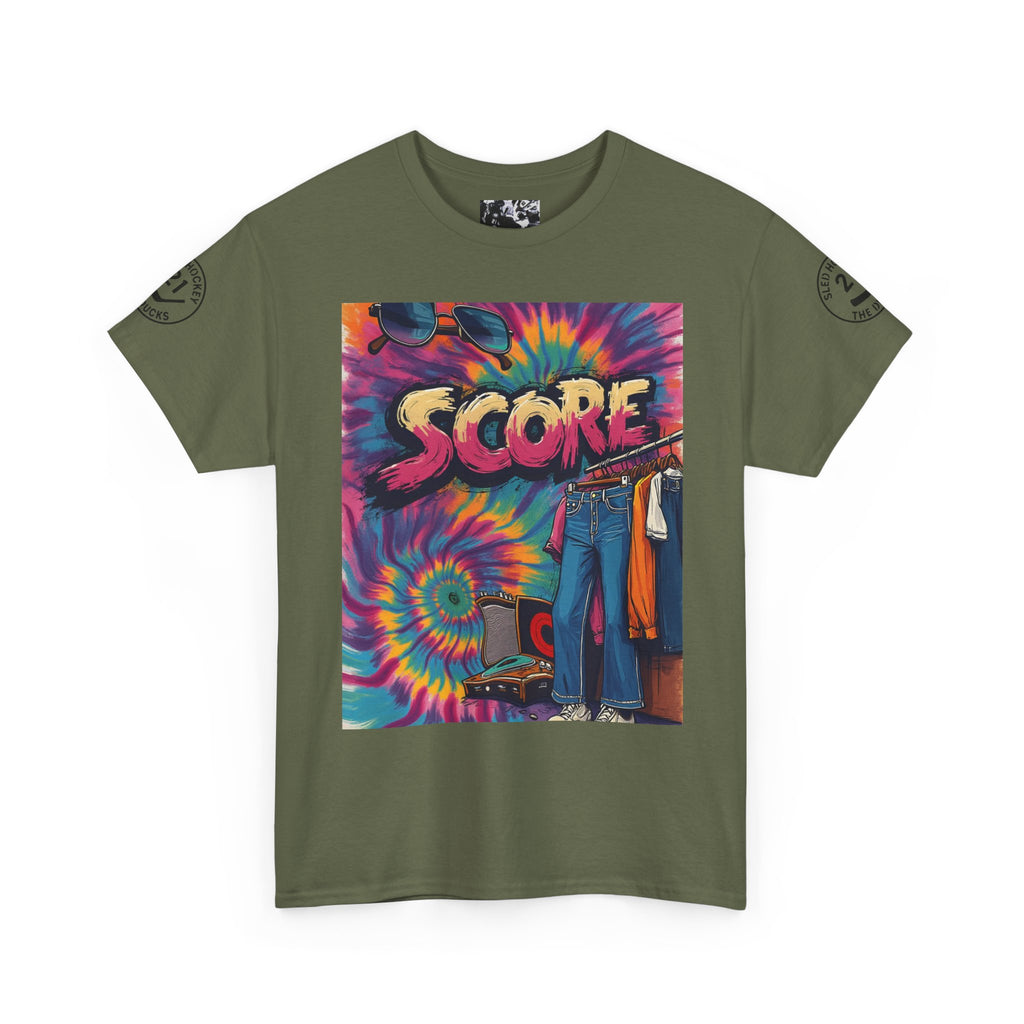 Score Tie-Dye Graphic Tee — Retro Skateboard Streetwear