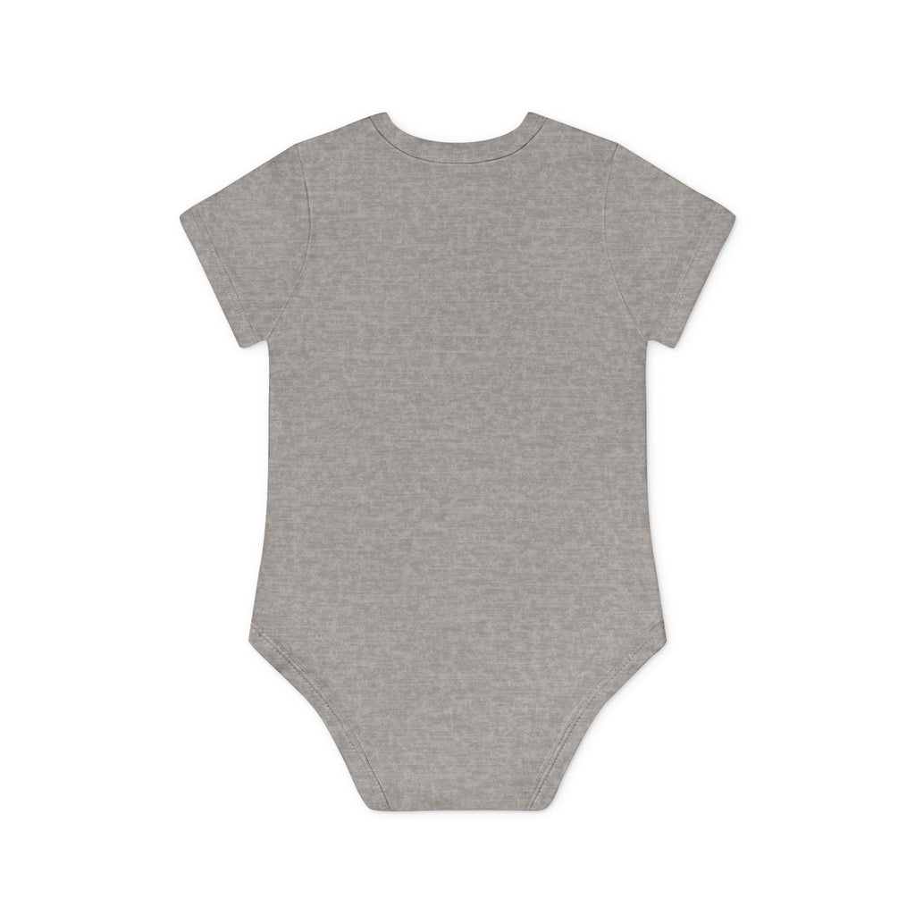 Hockey Baby Bodysuit — Cute Retro Goalie Graphic Organic Short Sleeve
